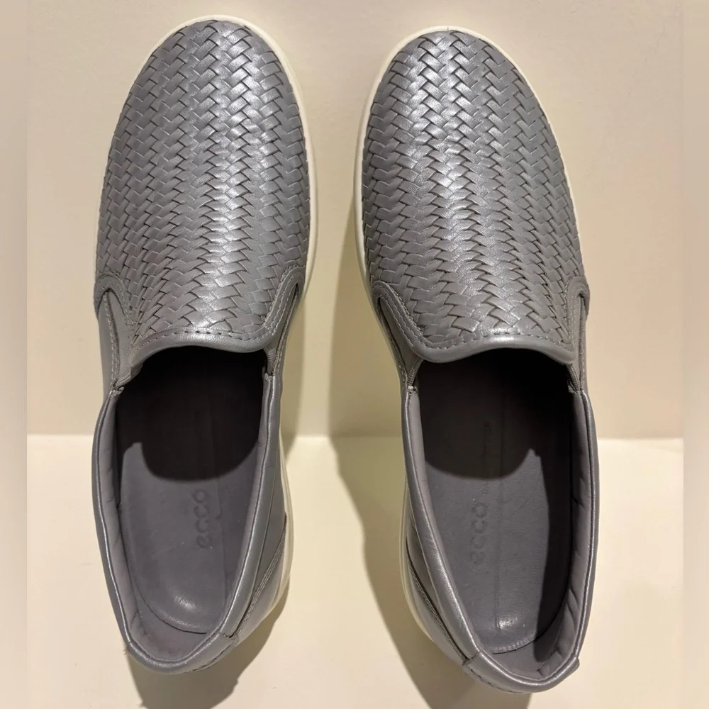 Womens Ecco SOFT 7 slip on blue metallic size 39 - Picture 3 of 6
